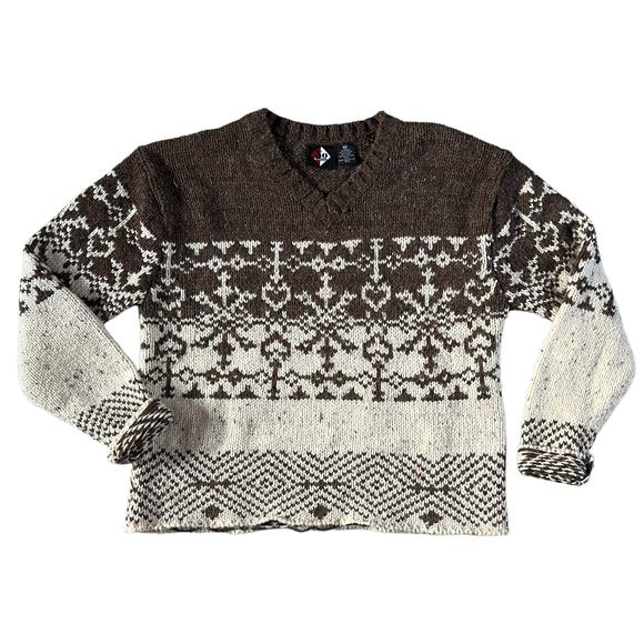 No Boundaries Wool Blend Snowflakes and Hearts Sweater Sz M - Picture 3 of 7